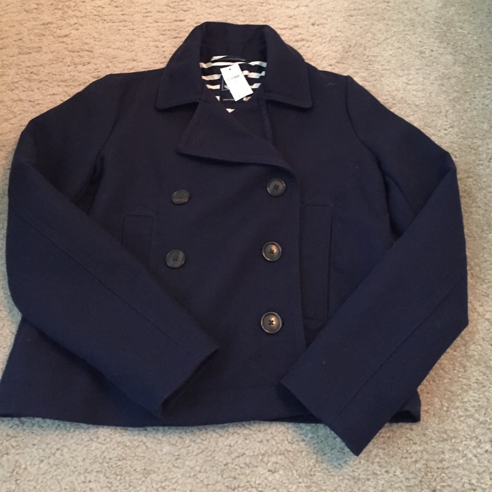 BNWT GAP navy blue pea coat size XS